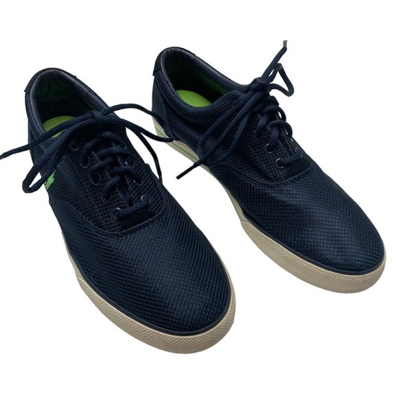 POLO RALPH LAUREN Vaughn Blue Dotted Mesh Skate Sneakers - Picture 8 of 10